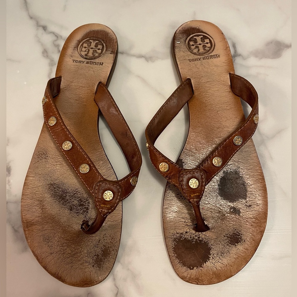 Tory burch studded thong sandals